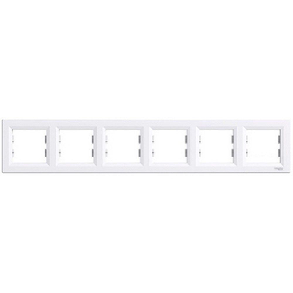Рамка шестирная Schneider Electric Asfora горизонтальная Белая EPH5800621